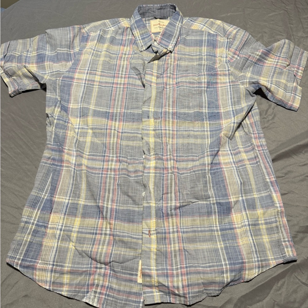 Weatherproof Men's Multicolor Plaid Button Down Shirt